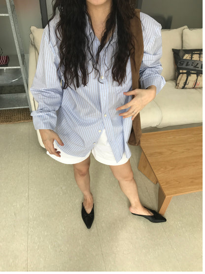 MAGNOLIA Oversized Stripe Shirt 韓国メンズファッション 08