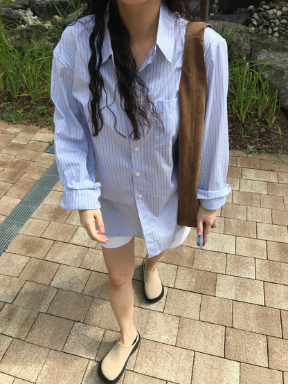 MAGNOLIA Oversized Stripe Shirt 韓国メンズファッション 10