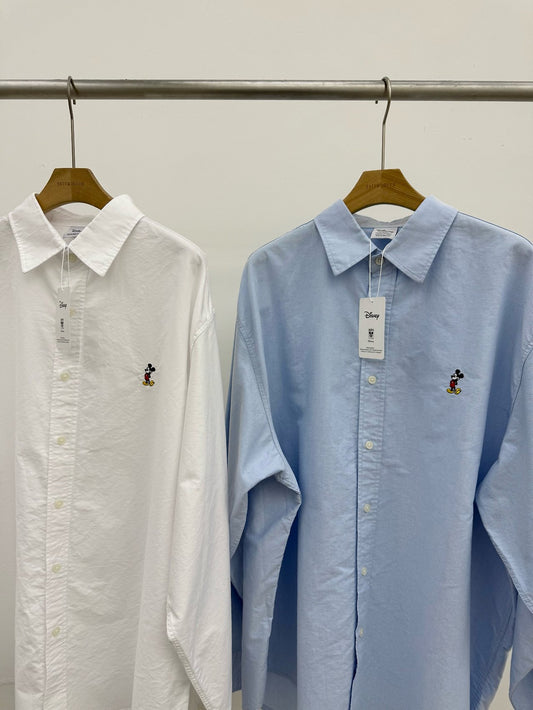 MAGNOLIA Oxford Embroidered Shirt(WHITE,SKY BLUE) 商品画像5/9