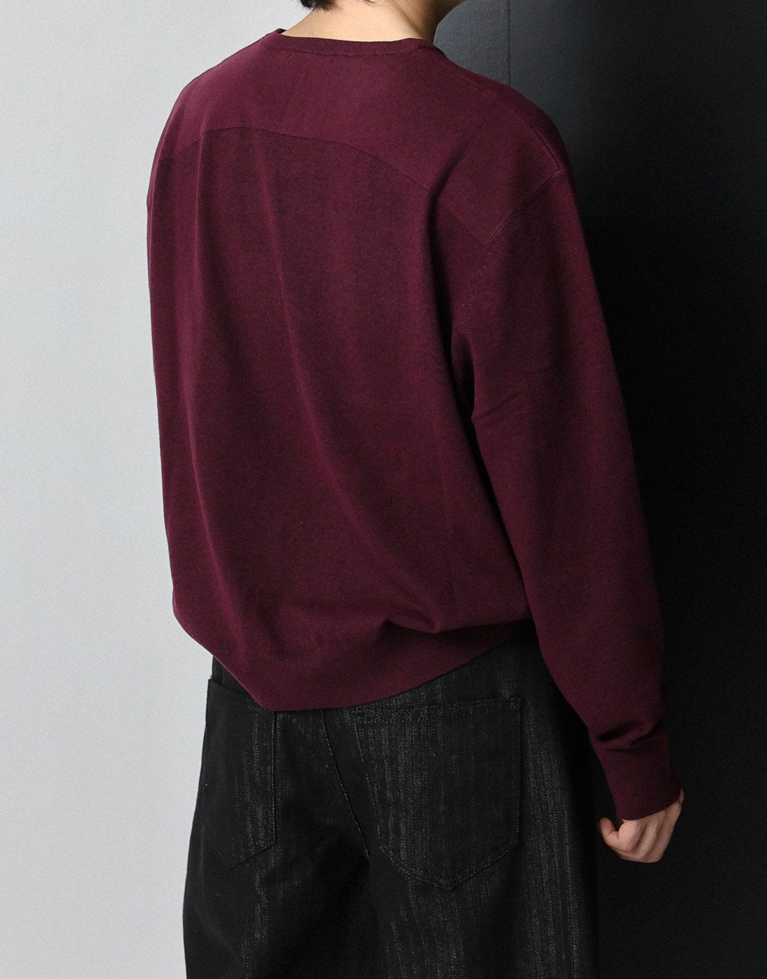 MAGNOLIA Passive Sewing Round Knit(IVORY,MELANGE GRAY,PURPLE,BLACK) 商品画像4/27