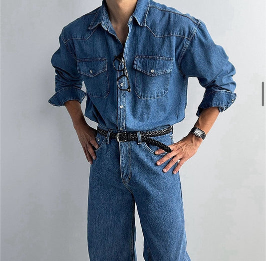 MAGNOLIA Paul Western Denim Shirt(BLACK,L/BLUE,M/BLUE) 商品画像1/15