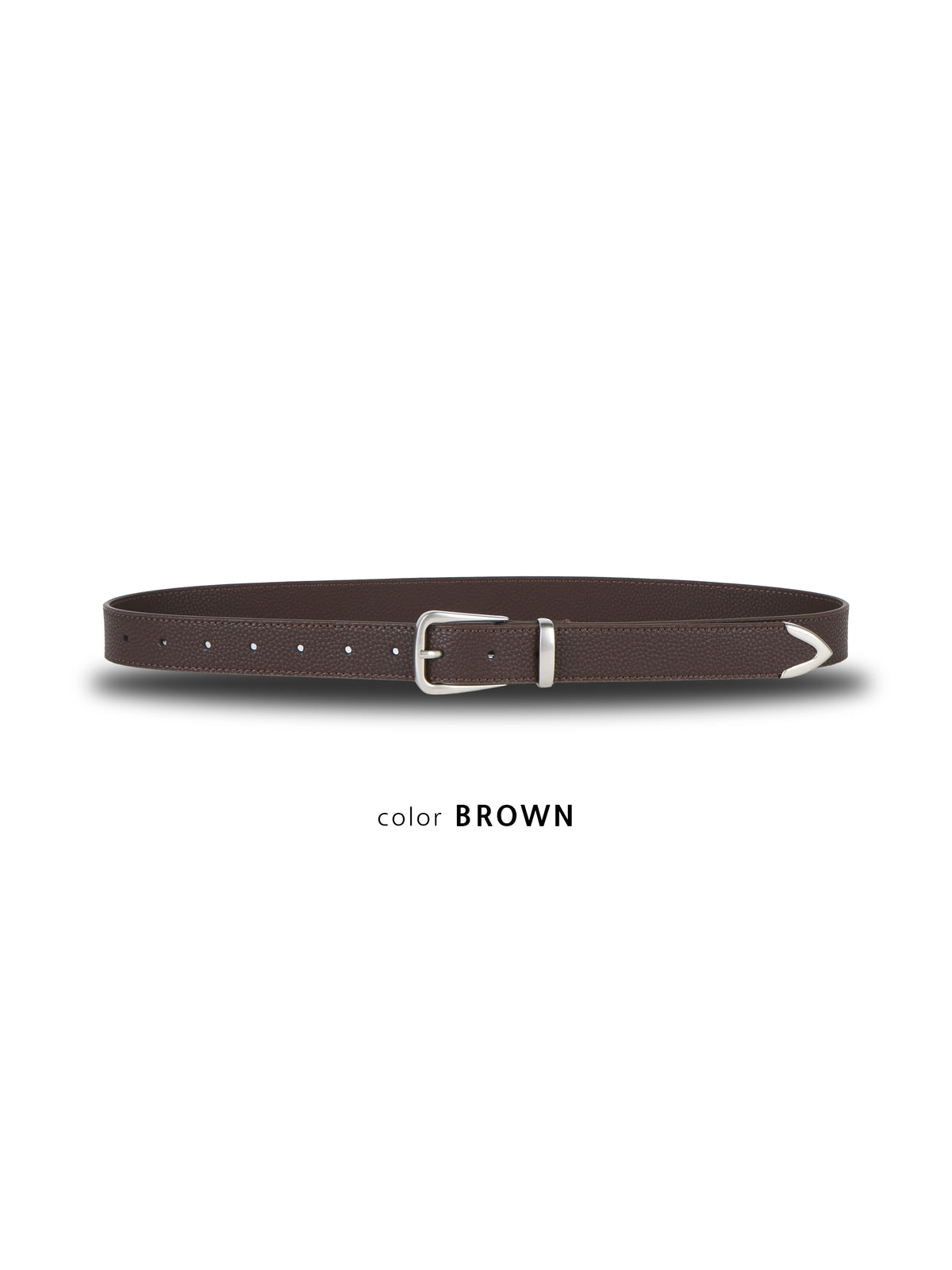 Pebbled Tip Belt BROWN