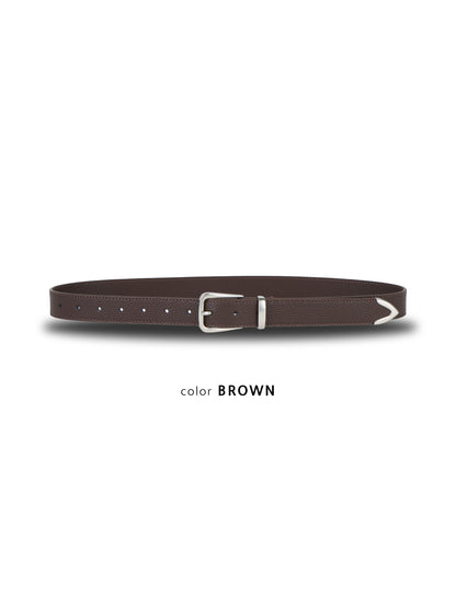 Pebbled Tip Belt BROWN