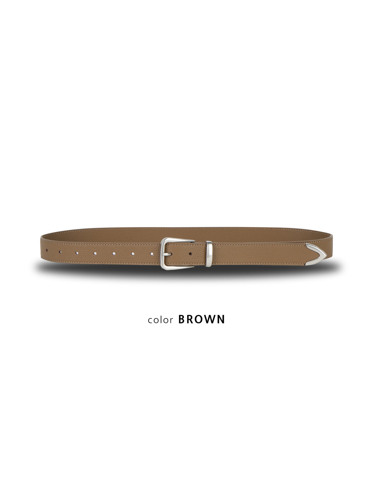 Pebbled Tip Belt BROWN detail
