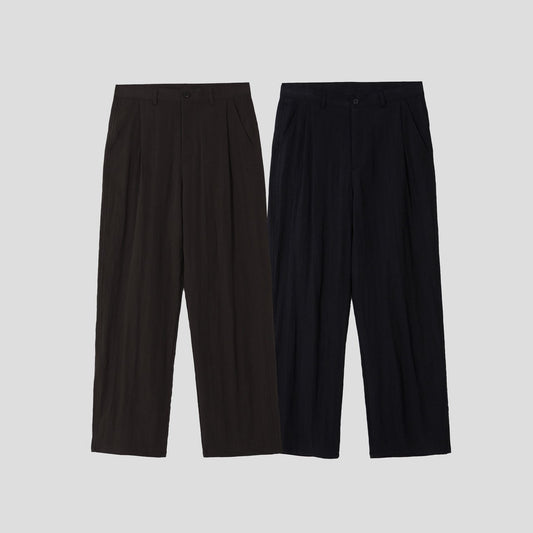 MAGNOLIA Perfume Pintuck Wide Slacks(NAVY,BROWN) 商品画像1/16