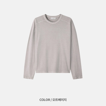 MAGNOLIA Pigment Rib Raglan Long Sleeve Tee(BEIGE, CHARCOAL) 商品画像10/12
