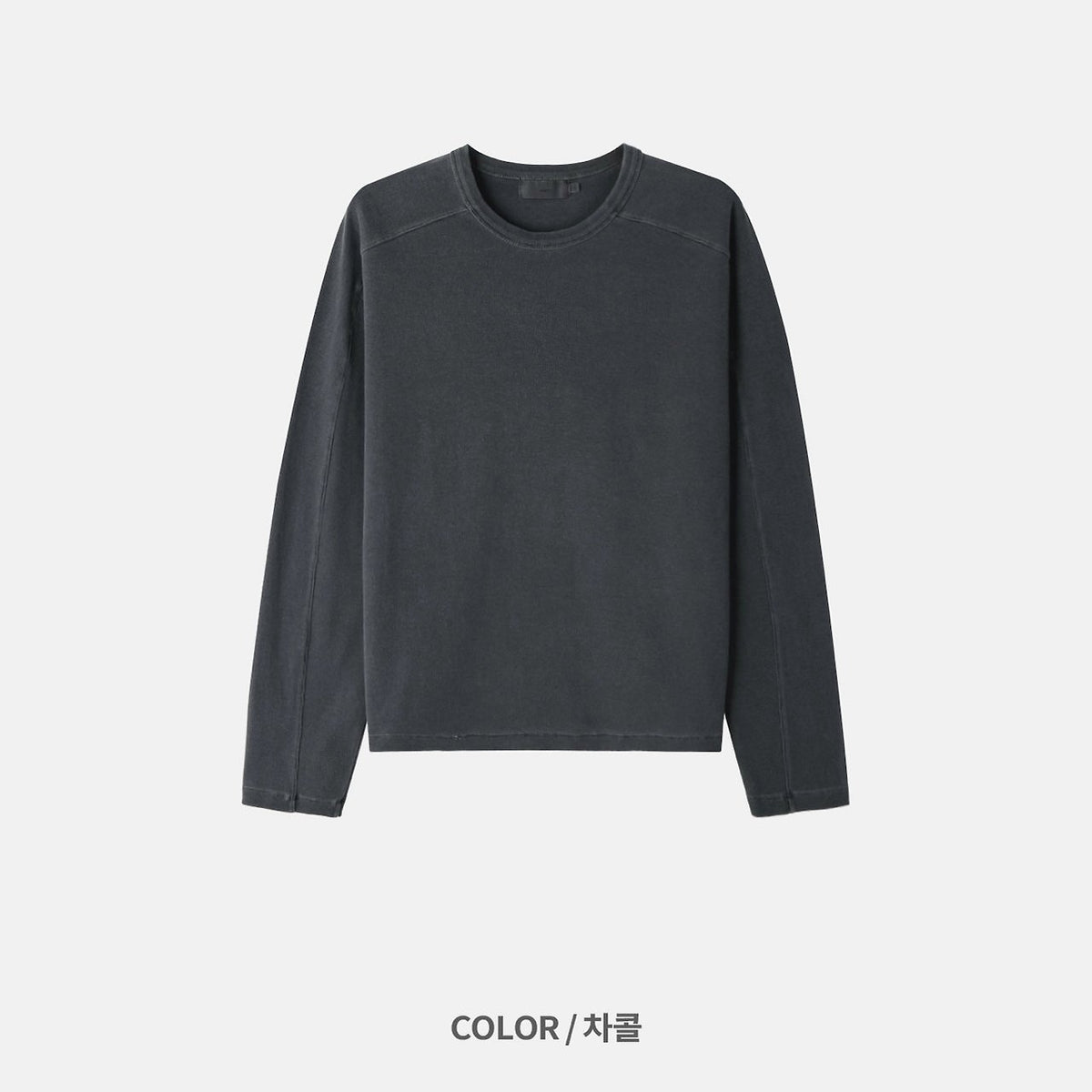 MAGNOLIA Pigment Rib Raglan Long Sleeve Tee(BEIGE, CHARCOAL) 商品画像11/12