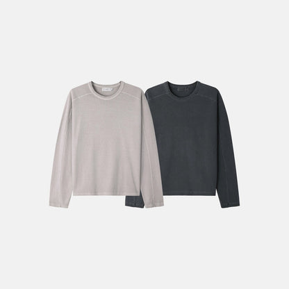 MAGNOLIA Pigment Rib Raglan Long Sleeve Tee(BEIGE, CHARCOAL) 商品画像12/12