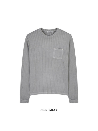 MAGNOLIA Pigment Ribbed Pocket Tee(BLACK, KHAKI, GRAY) 商品画像11/15