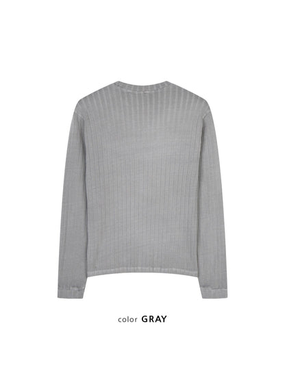MAGNOLIA Pigment Ribbed Pocket Tee(BLACK, KHAKI, GRAY) 商品画像12/15