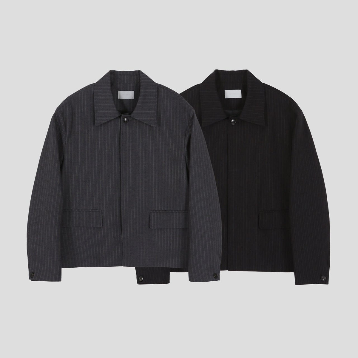 MAGNOLIA Pinstripe Short Jacket(CHARCOAL,BLACK) 商品画像7/15
