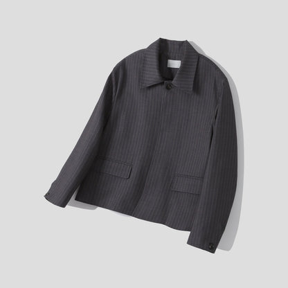 MAGNOLIA Pinstripe Short Jacket(CHARCOAL,BLACK) 商品画像15/15