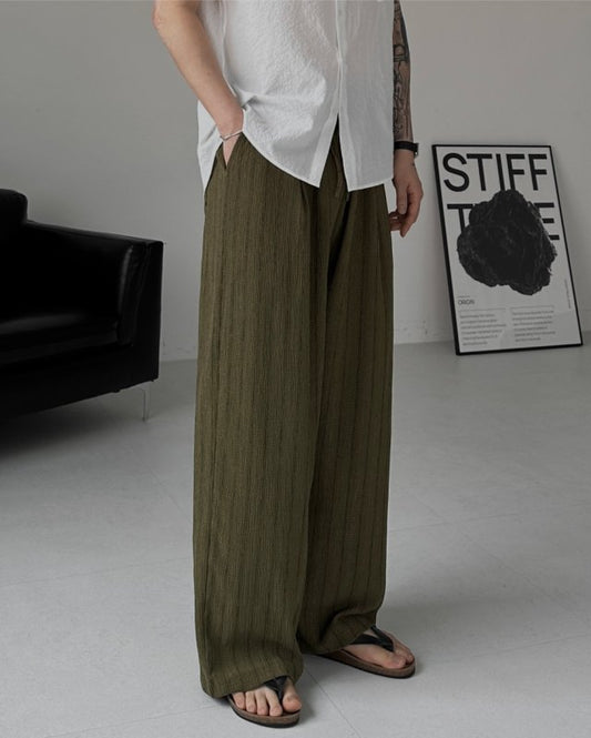 MAGNOLIA Pori Stripe Easy Pants(IVORY,KHAKI,BROWN) 商品画像2/10