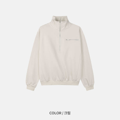 MAGNOLIA Prim Half-Zip Sweatshirt(CREAM,PURPLE,NAVY) 商品画像10/13