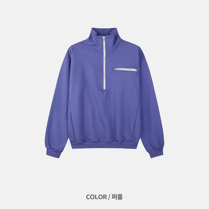 MAGNOLIA Prim Half-Zip Sweatshirt(CREAM,PURPLE,NAVY) 商品画像11/13