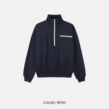 MAGNOLIA Prim Half-Zip Sweatshirt(CREAM,PURPLE,NAVY) 商品画像12/13