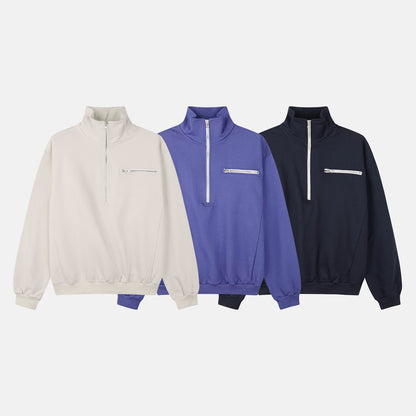 MAGNOLIA Prim Half-Zip Sweatshirt(CREAM,PURPLE,NAVY) 商品画像13/13