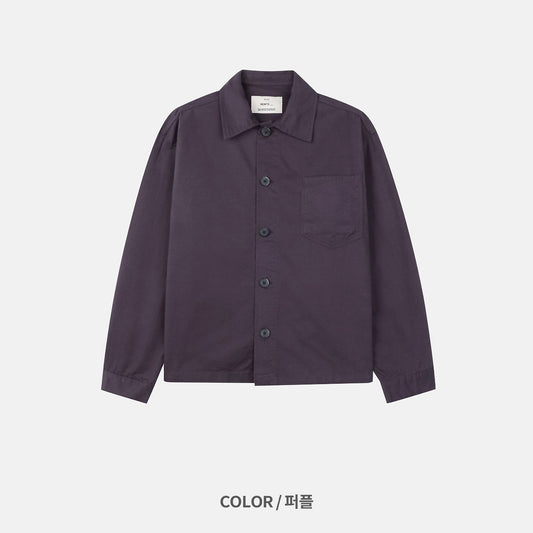 MAGNOLIA Puff Herringbone Shirt Jacket(PURPLE,BLACK) 商品画像2/9