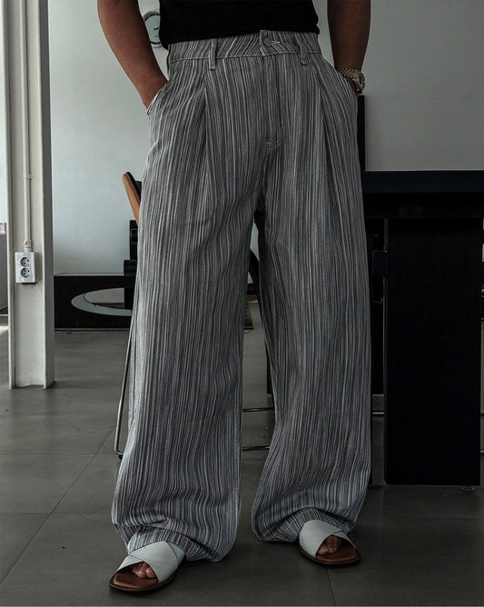 MAGNOLIA Rain Stripe Wide Pants(BLUE,BLACK) 商品画像2/13