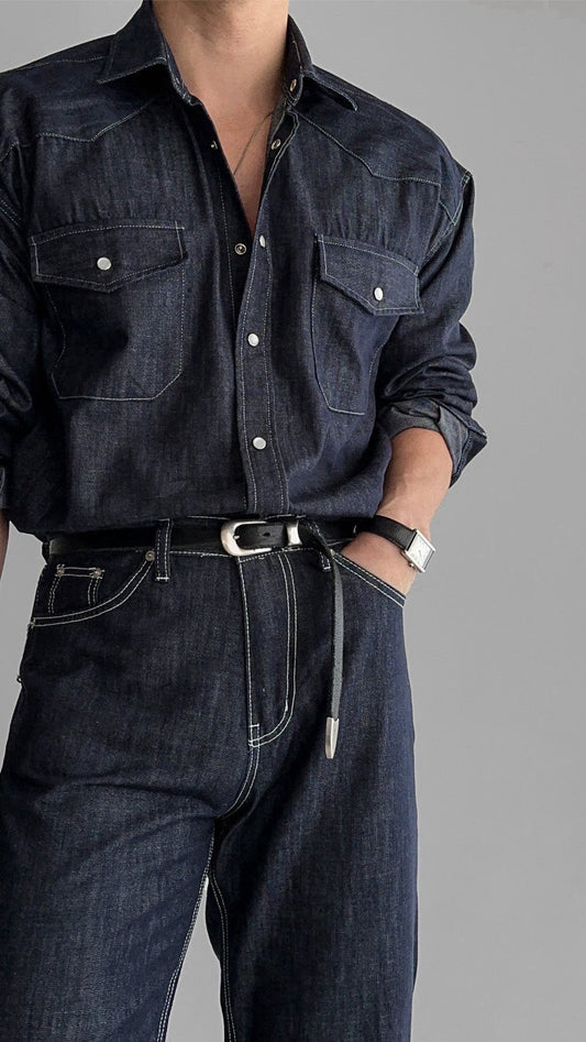 MAGNOLIA Renault Western Denim Set-Up(BLACK,BLUE) 商品画像3/15