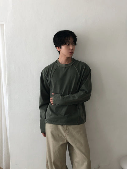 MAGNOLIA Reverse Pigment Long Sleeve Tee(KHAKI, NAVY, CHARCOAL) 商品画像2/15