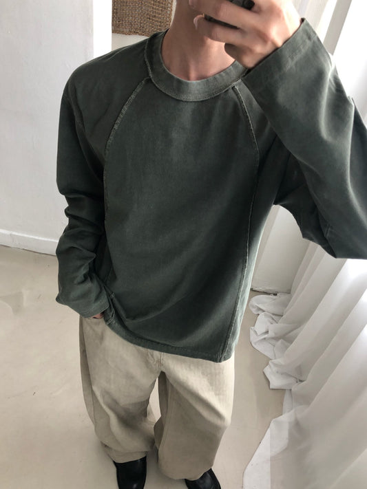 MAGNOLIA Reverse Pigment Long Sleeve Tee(KHAKI, NAVY, CHARCOAL) 商品画像4/15