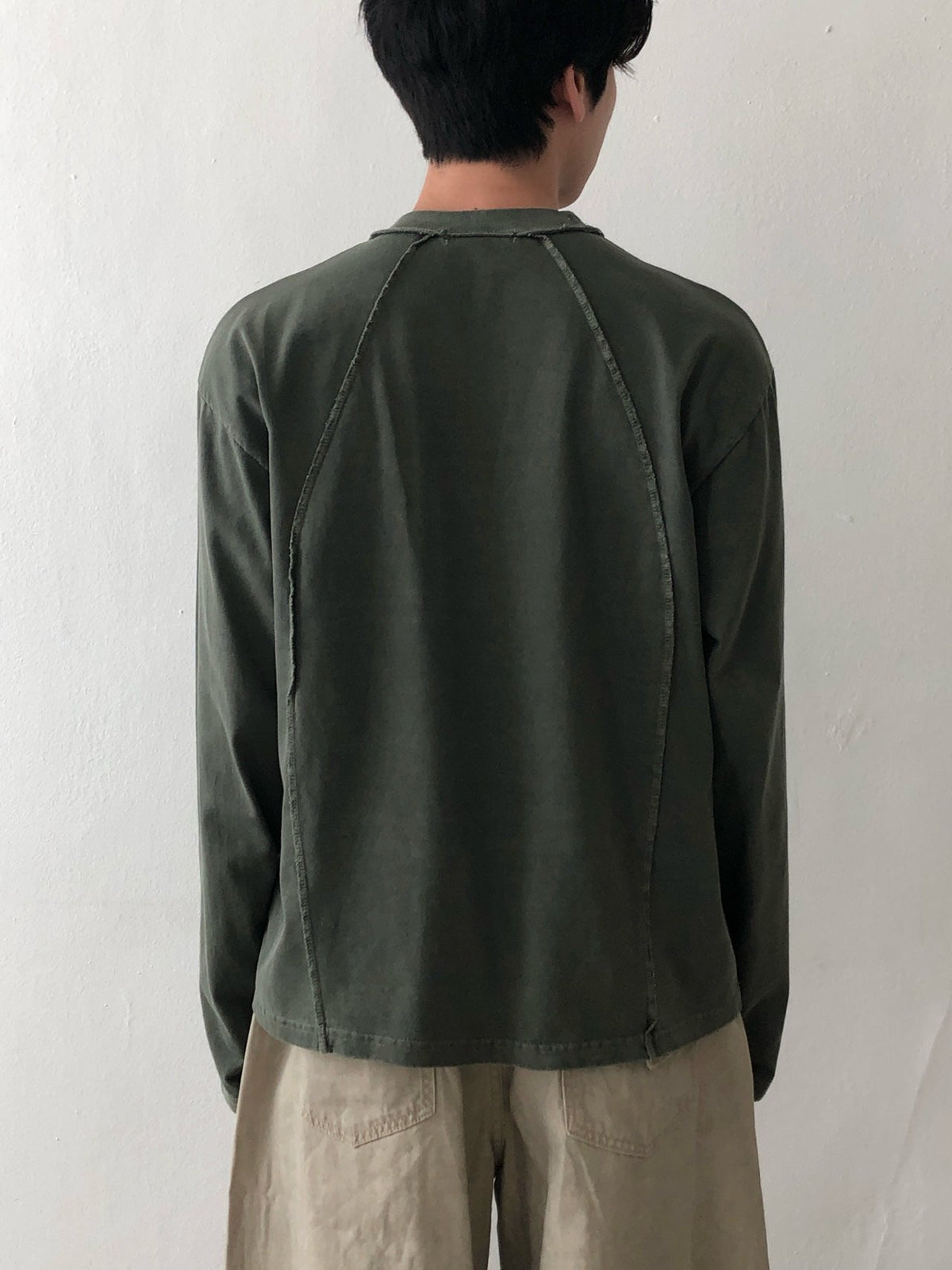 MAGNOLIA Reverse Pigment Long Sleeve Tee(KHAKI, NAVY, CHARCOAL) 商品画像7/15