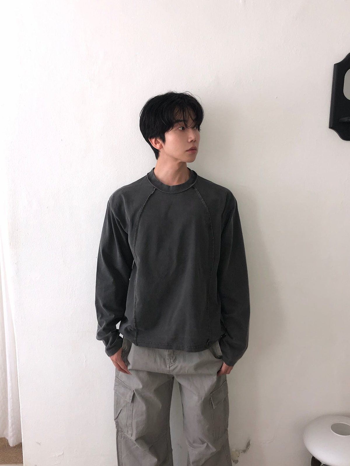 MAGNOLIA Reverse Pigment Long Sleeve Tee(KHAKI, NAVY, CHARCOAL) 商品画像9/15