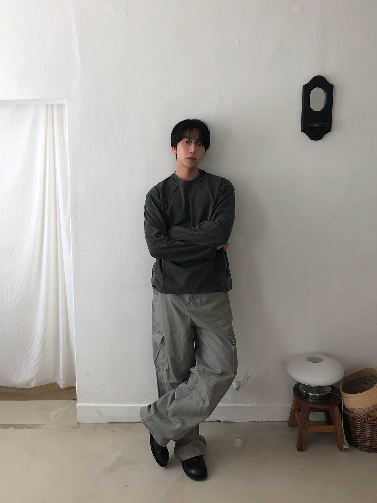 MAGNOLIA Reverse Pigment Long Sleeve Tee(KHAKI, NAVY, CHARCOAL) 商品画像10/15