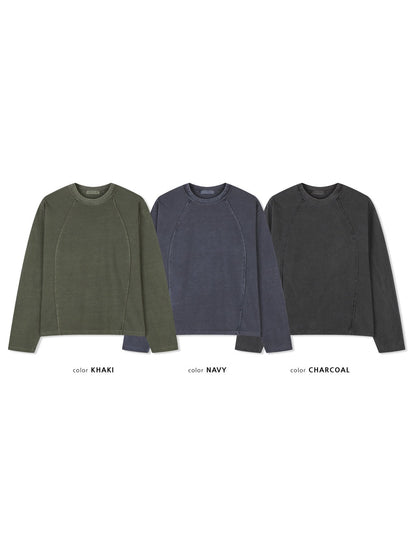 MAGNOLIA Reverse Pigment Long Sleeve Tee(KHAKI, NAVY, CHARCOAL) 商品画像11/15