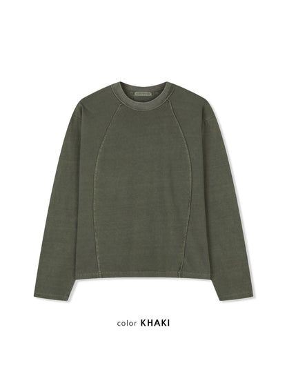 MAGNOLIA Reverse Pigment Long Sleeve Tee(KHAKI, NAVY, CHARCOAL) 商品画像12/15