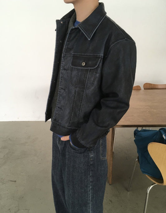 MAGNOLIA Rex Leather Trucker(BLACK,BLUE) 商品画像2/13