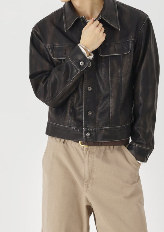 MAGNOLIA Rex Leather Trucker(BLACK,BLUE) 商品画像4/13