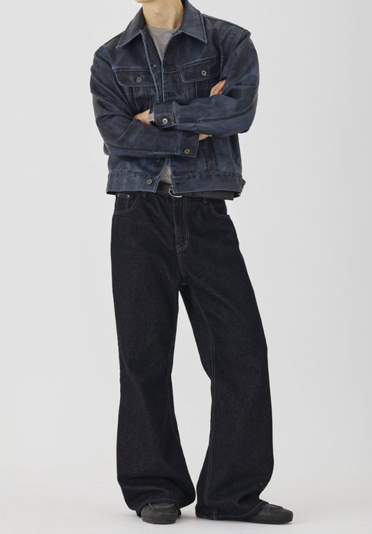 MAGNOLIA Rex Leather Trucker(BLACK,BLUE) 商品画像5/13
