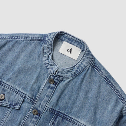 MAGNOLIA Rough China Collar Denim Jacket(LIGHT BLUE) 商品画像3/10