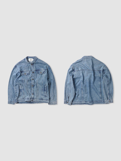 MAGNOLIA Rough China Collar Denim Jacket(LIGHT BLUE) 商品画像9/10