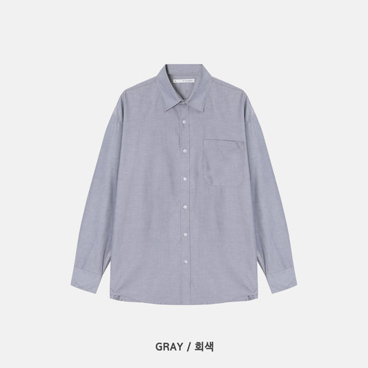 Royal Oxford Overfit Shirt - GRAY