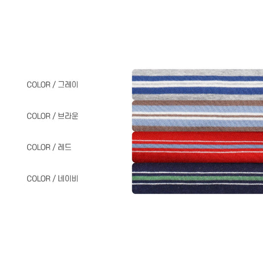 MAGNOLIA Rudy Stripe Sweatshirt(GRAY,BROWN,RED,NAY) 商品画像2/10