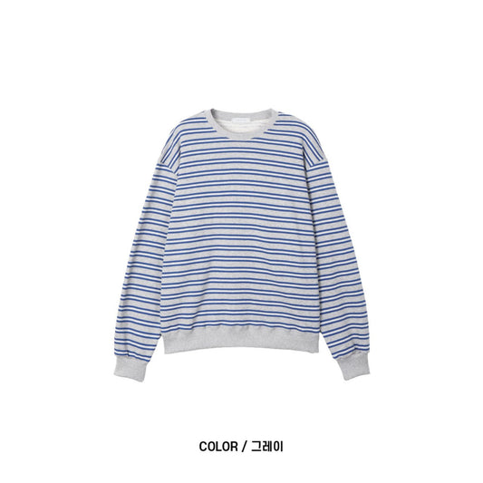 MAGNOLIA Rudy Stripe Sweatshirt(GRAY,BROWN,RED,NAY) 商品画像3/10