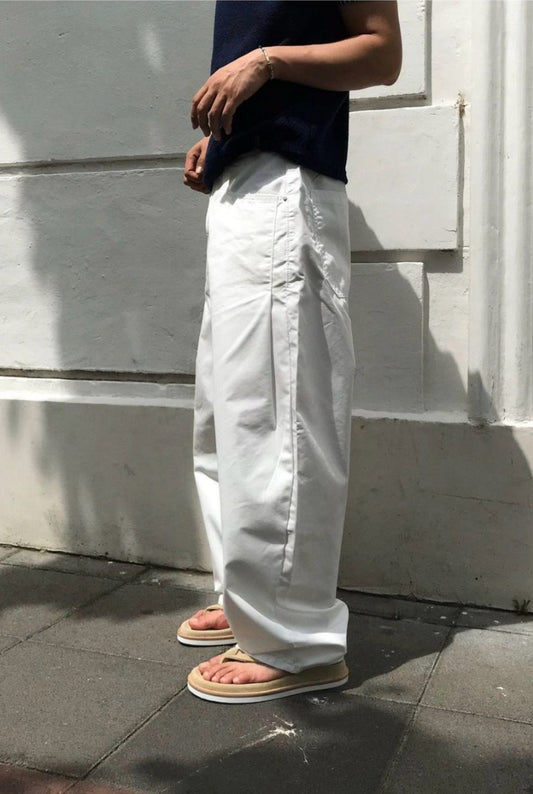 MAGNOLIA Side Tuck Wide Pants(BEIGE,WHITE,CHARCOAL,BLACK) 商品画像5/22
