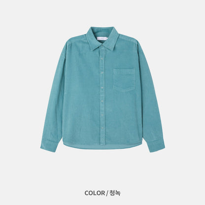 MAGNOLIA Snap Corduroy Shirt(IVORY,TEAL,NAVY) 商品画像4/11