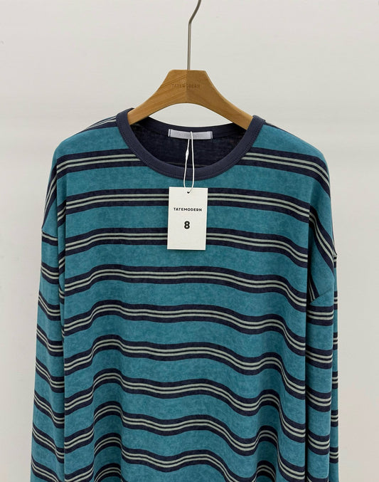 MAGNOLIA Snow Stripe Long Sleeve Tee(GREEN,BLUE,BROWN,CHARCOAL) 商品画像3/12