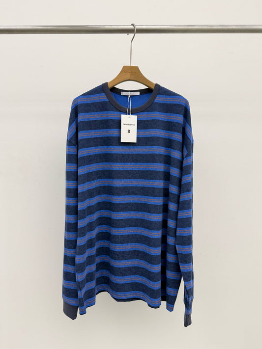 MAGNOLIA Snow Stripe Long Sleeve Tee(GREEN,BLUE,BROWN,CHARCOAL) 商品画像5/12