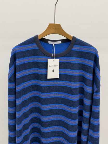 MAGNOLIA Snow Stripe Long Sleeve Tee(GREEN,BLUE,BROWN,CHARCOAL) 商品画像6/12