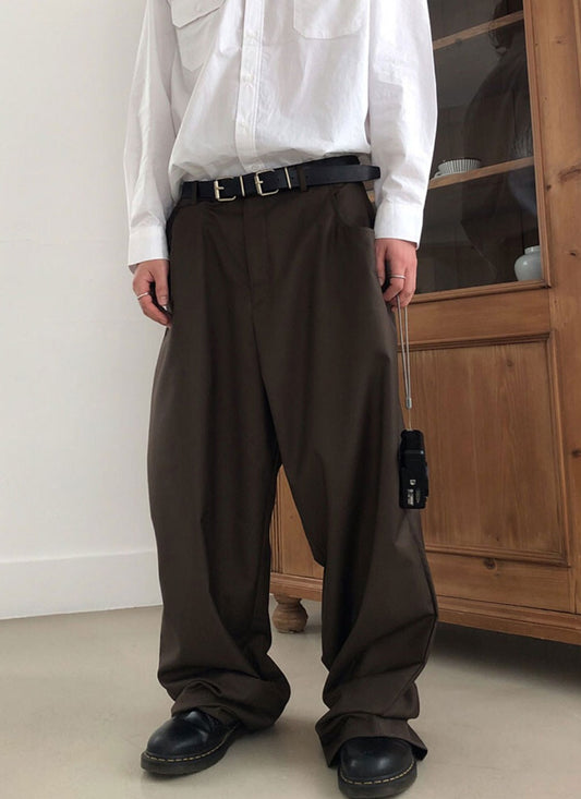 MAGNOLIA Soft Drape Pintuck Slacks(BLACK,GRAY,BROWN) 商品画像5/25