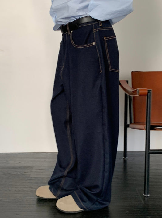 MAGNOLIA Span Curved Wide Denim(BLACK,INDIGO) 商品画像2/18