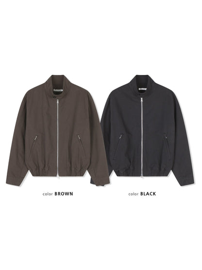 MAGNOLIA Stand Collar Cotton Harrington Jacket(BLACK,BROWN) 商品画像7/23