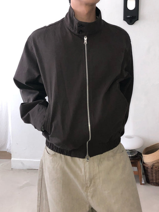 MAGNOLIA Stand Collar Cotton Harrington Jacket(BLACK,BROWN) 商品画像1/23