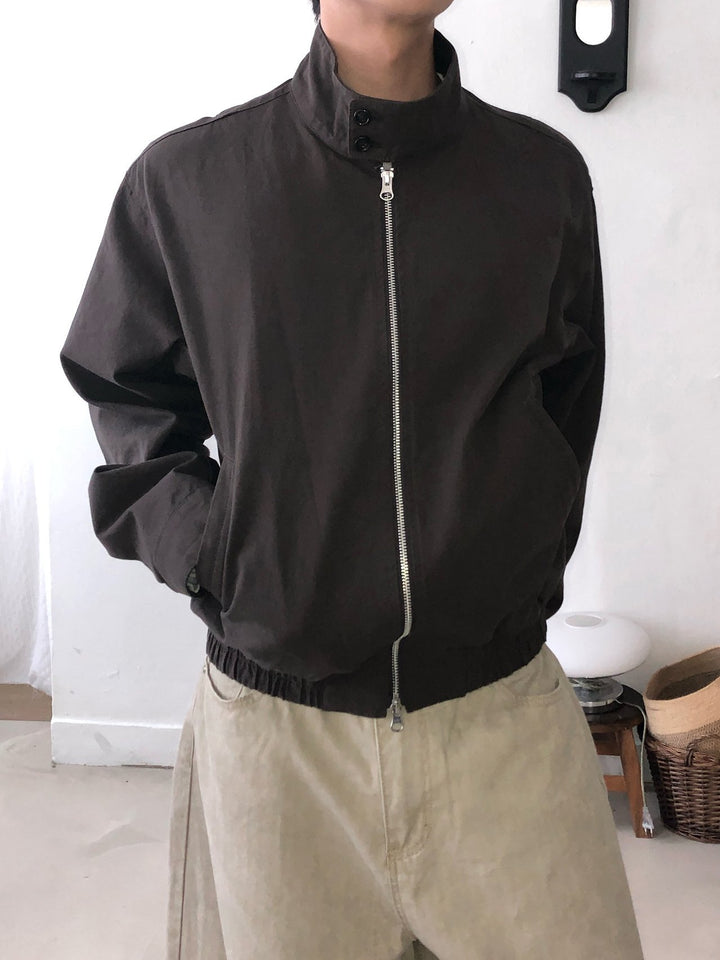 Stand Collar Cotton Harrington Jacket