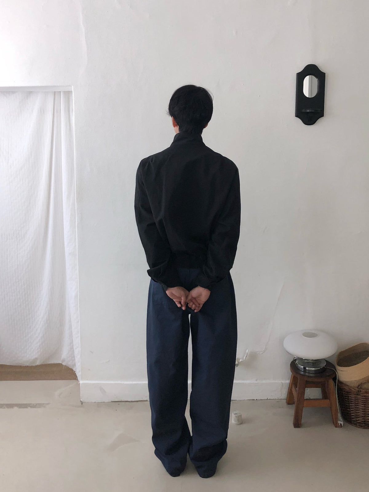 MAGNOLIA Stand Collar Cotton Harrington Jacket(BLACK,BROWN) 商品画像5/23